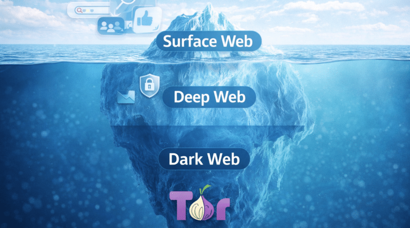 Web layers represented as an iceberg