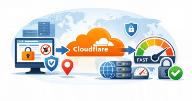 Cloudflare free tier security and performance layer protecting a website domain with CDN and SSL