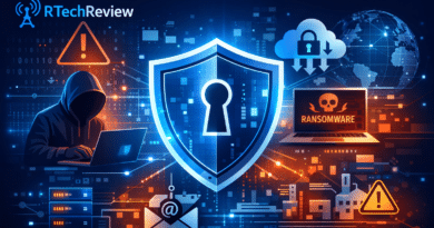 Top cyber threats facing enterprises including ransomware, phishing, supply chain attacks, and cloud security risks