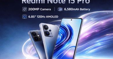 Redmi Note 15 Pro smartphone showing 200MP camera, AMOLED display and premium design