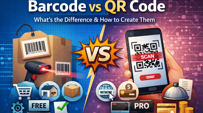Difference between Barcode & QR code