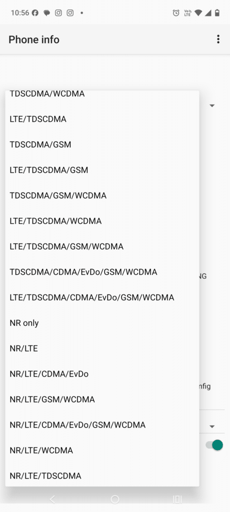 Lock Mobile phones to NR or LTE only