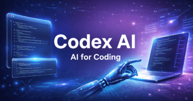 Codex AI featured image showing futuristic coding concept with AI assisting software development and programming
