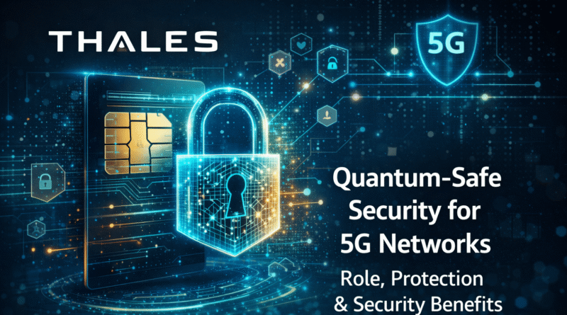 Thales quantum-safe security solution for 5G networks with symbolic encryption lock protecting SIM and mobile network