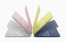Apple MacBook Neo laptop in silver, blush, citrus and indigo colors featuring 13-inch Liquid Retina display and A18 Pro chip
